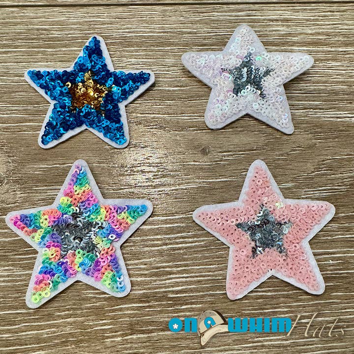 Pailletten Ster Strijkapplicaties voor wholesale door On a Whim Hats