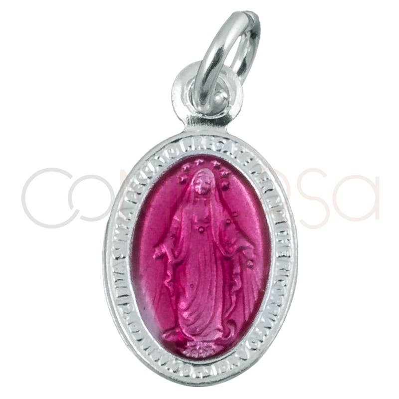 COM FORSA SL – wholesale Individual charm/pendant – Sterling Silver 925 Miraculous Virgin Pink Medallion 10 X 170