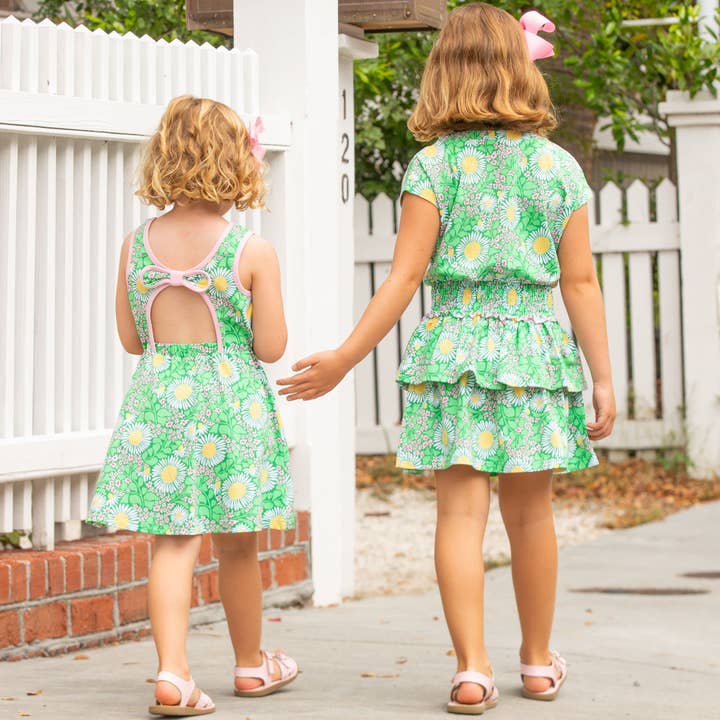 Shrimp and Grits Kids - Wholesale Dress - Kids - Green Meadow Bow Back Dress6