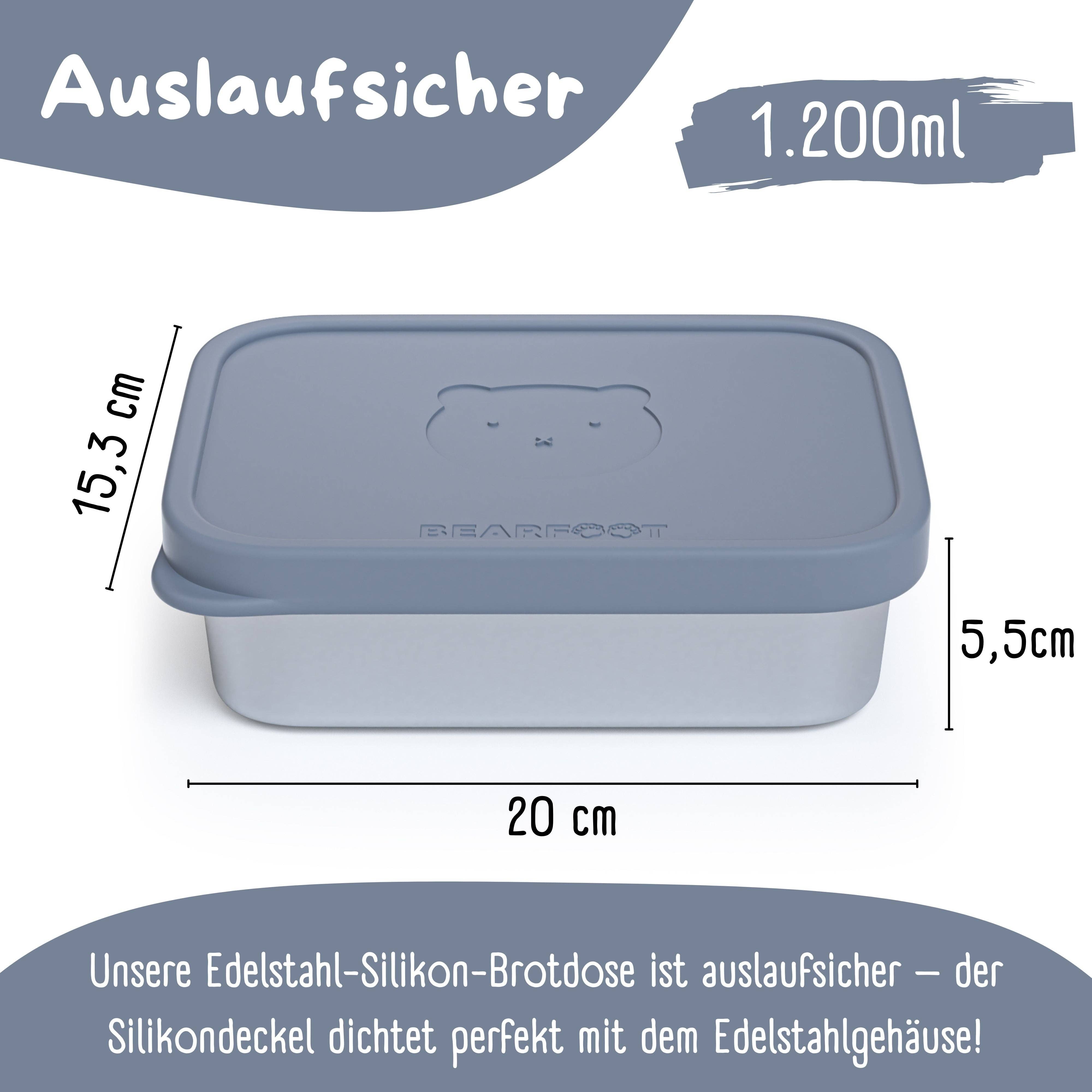 BEARFOOT - Wholesale Lunch Bag/Box - Kids - Children's stainless steel lunchbox with silicone insert - Blue14