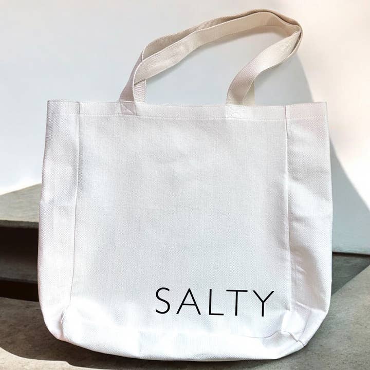 Salty Tote Bag | Large Canvas Beach Bag for Summer for wholesale by 521handmade