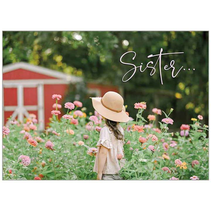 Legacy - Wholesale Birthday Card - Girl in the Flower Field Family Birthday Sister Card