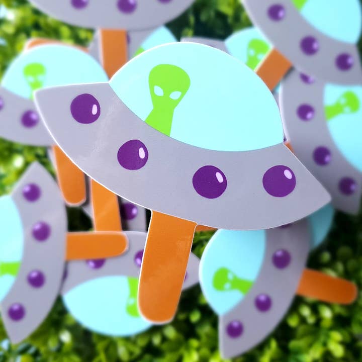 UFO Alien Popsicle Vinyl Sticker for wholesale by Fresh Hot Flavors LLC