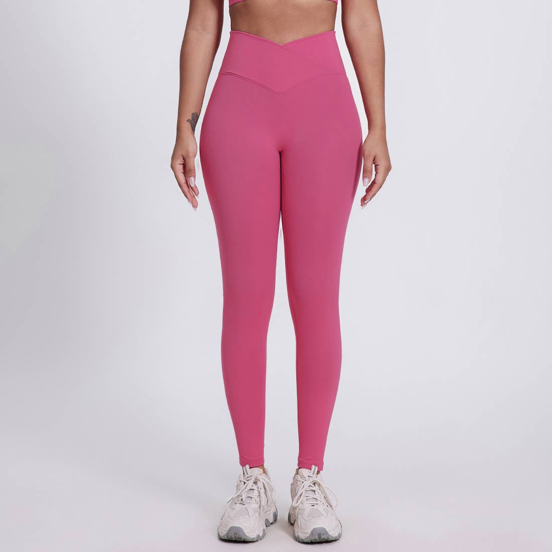 Sodalemon – Engroshandel Sports-/loungeleggings – til kvinder – Sodalemon dameleggings med krydset høj talje i ensfarvet design26