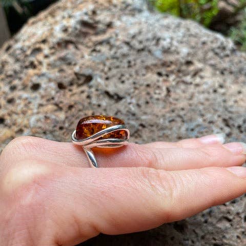 Cognac Amber Ring for wholesale by Amber House