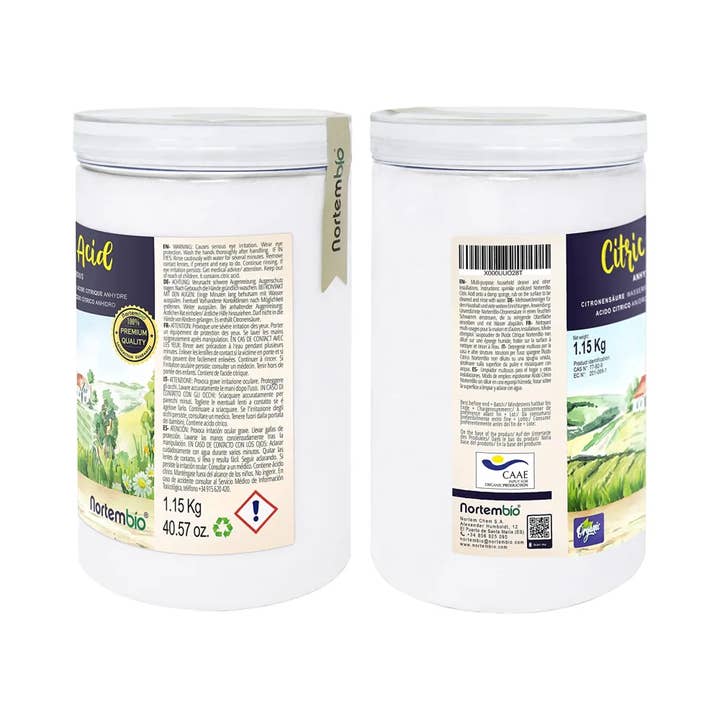 NORTEM BIO TECHNOLOGY GROUP - Vendita all'ingrosso Spray detergenti multiuso - Acido citrico organico 2X1,15 Kg. Acido citrico anidro