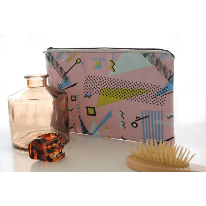 Alna pink parker zip pouch for wholesale by Sabrina Trefle