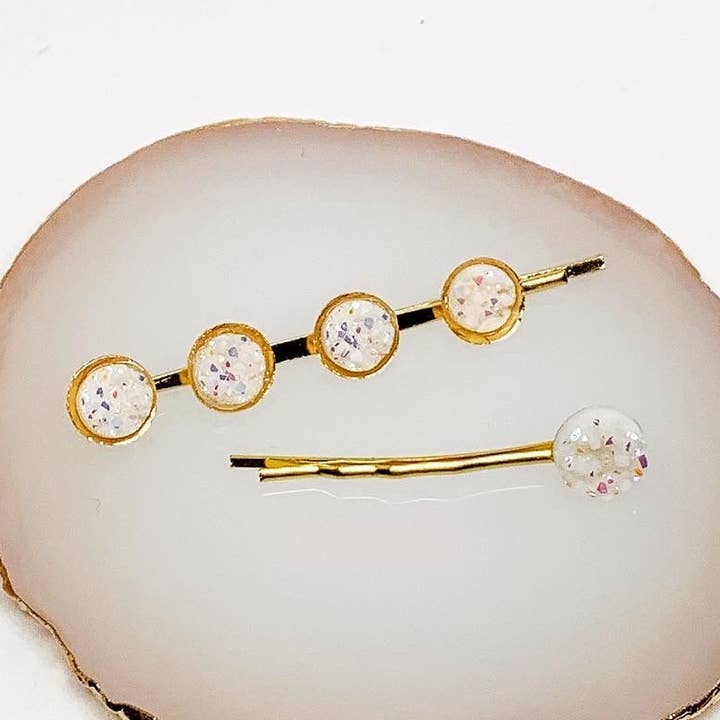 Premium Duo Hair Clips - Druzy for wholesale by Shantiques Mini Creations