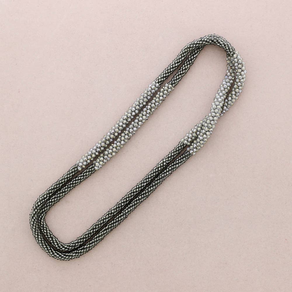 Sonata - Venta al por mayor Collares de cadenas y eslabones - Collar Largo Bicolor Cristales Facetados1