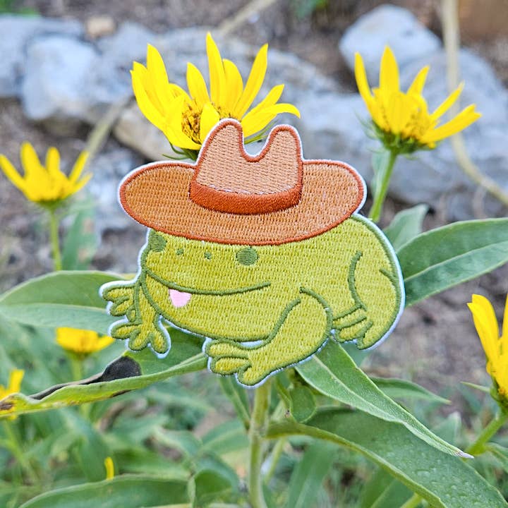 Cowboy Frog Iron on Patch for wholesale by Sugar Lich