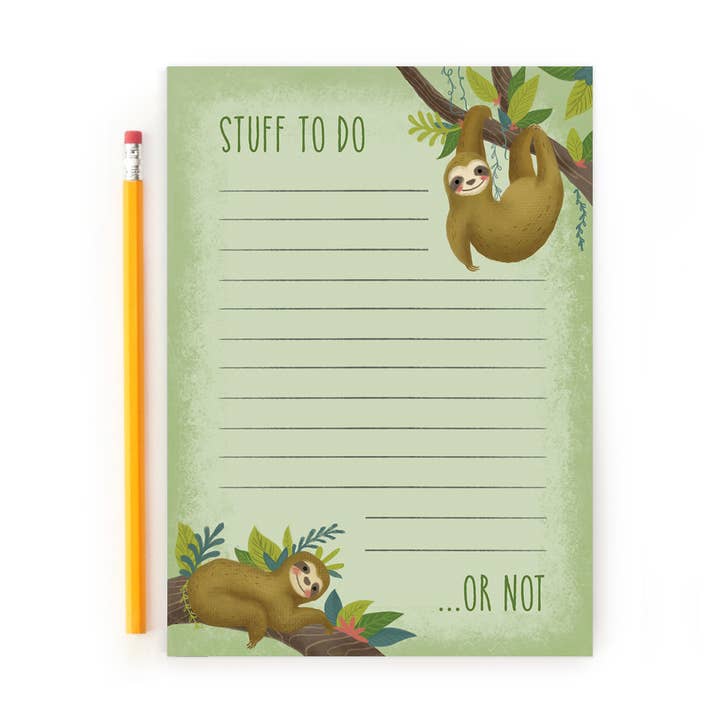 Hanging Sloths Notepad for wholesale by Dot&Jot