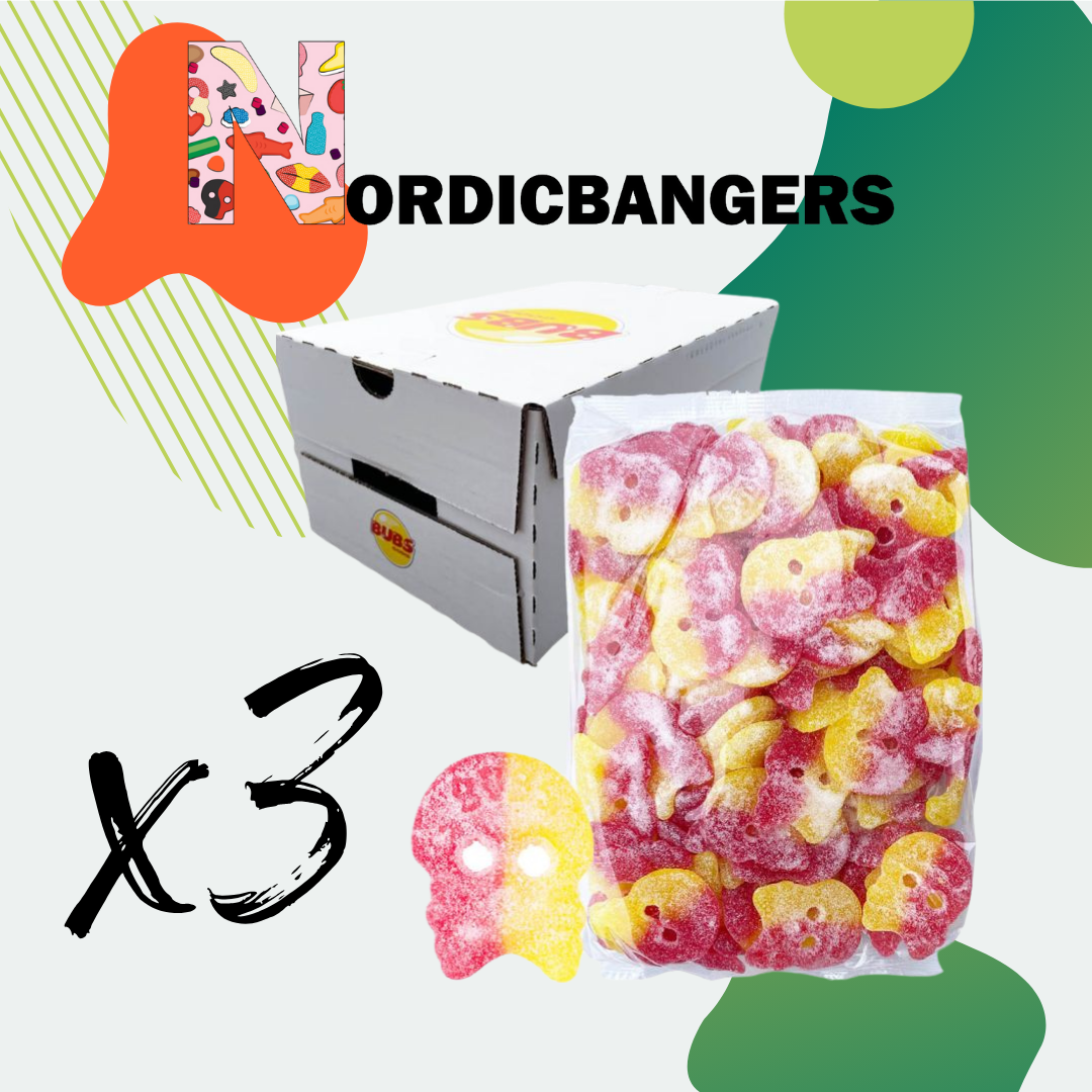 Nordicbangers - Swedish Candy Supply - Wholesale Gummy - Bubs Swedish Candy Box 3.2kg Sourskull-Big - Mix your candy0