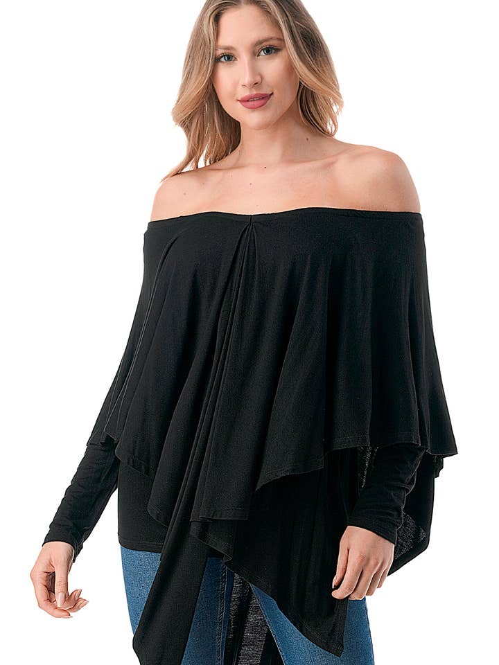 CALIGENIA TOP (BLACK)- VT1622 for wholesale by VAVA by Joy Han