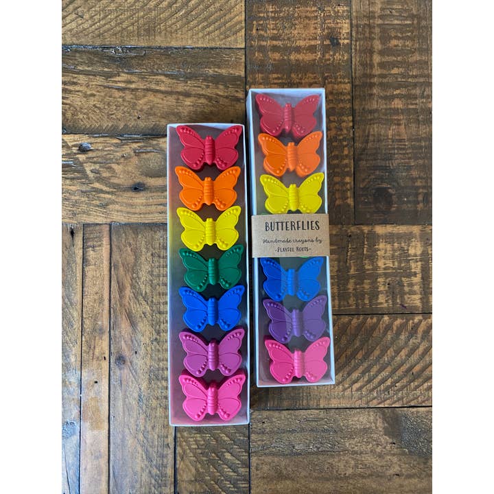 Playful Roots - Wholesale Crayons - Kids & Baby - Butterflies Crayon Set - Handmade Non-Toxic Kids Gift