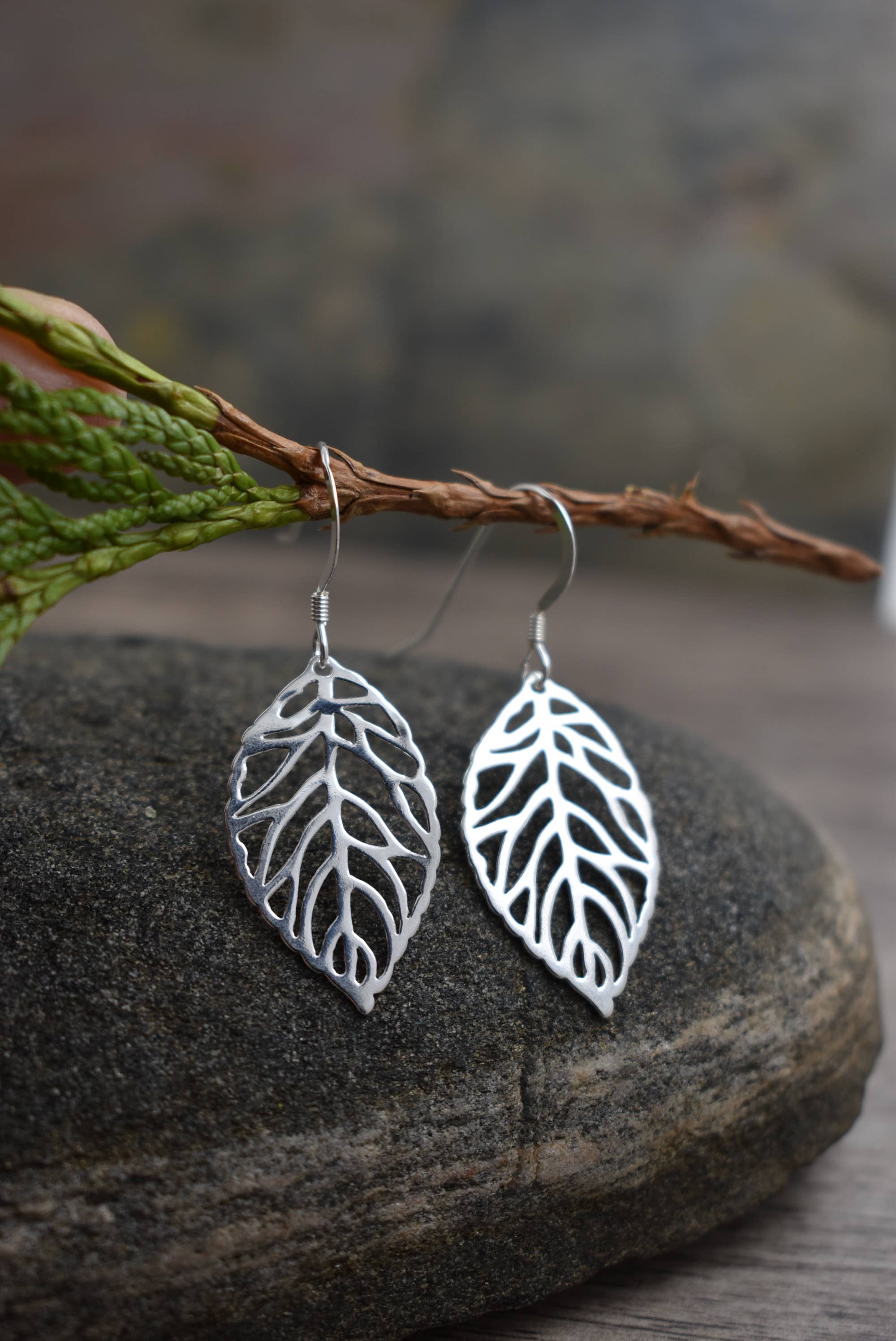 Whitelotus Design - Wholesale Dangle Earrings - SIlver Leaf Earrings1