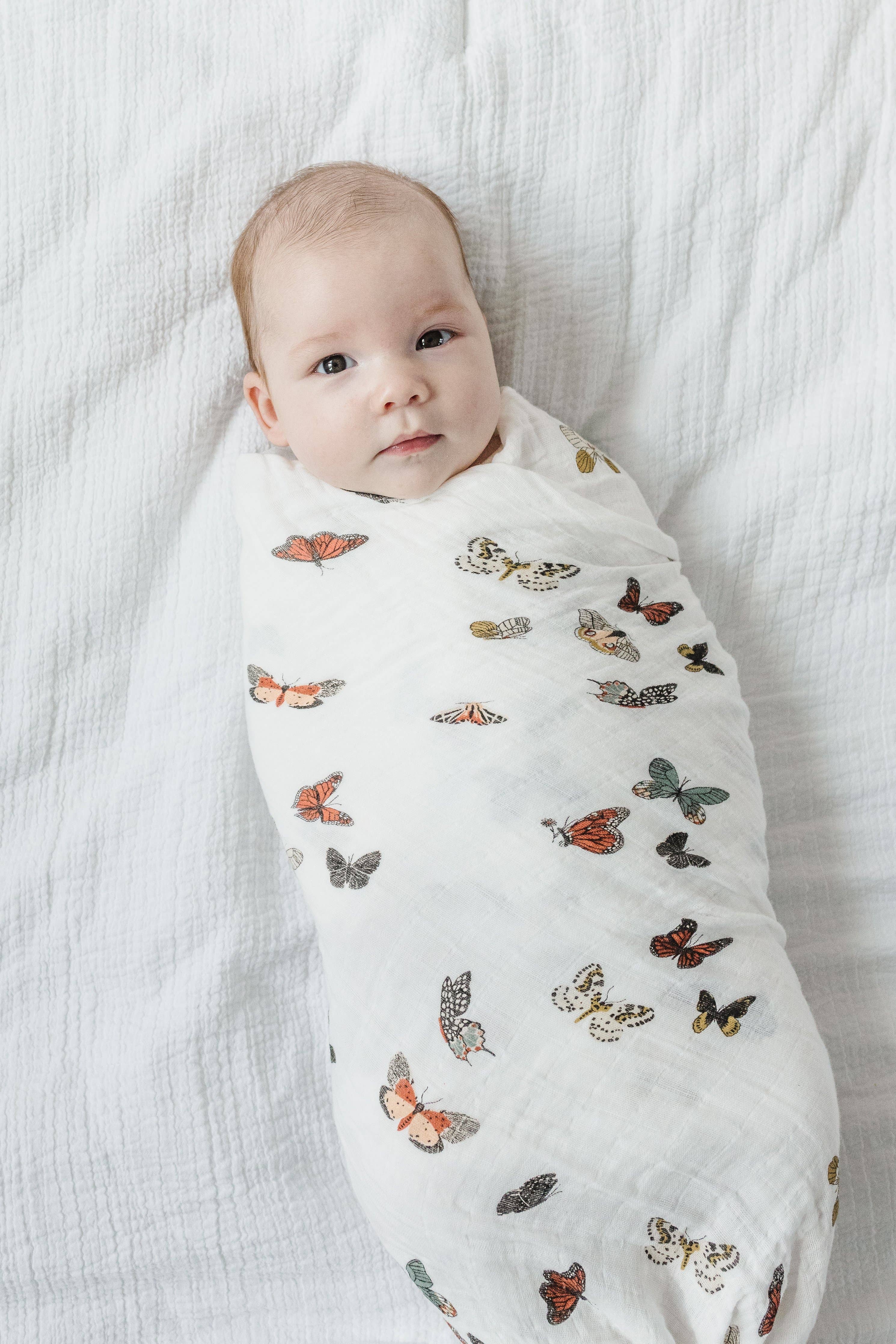 Clementine Kids - Wholesale Swaddle - Baby - Butterfly Migration Swaddle1