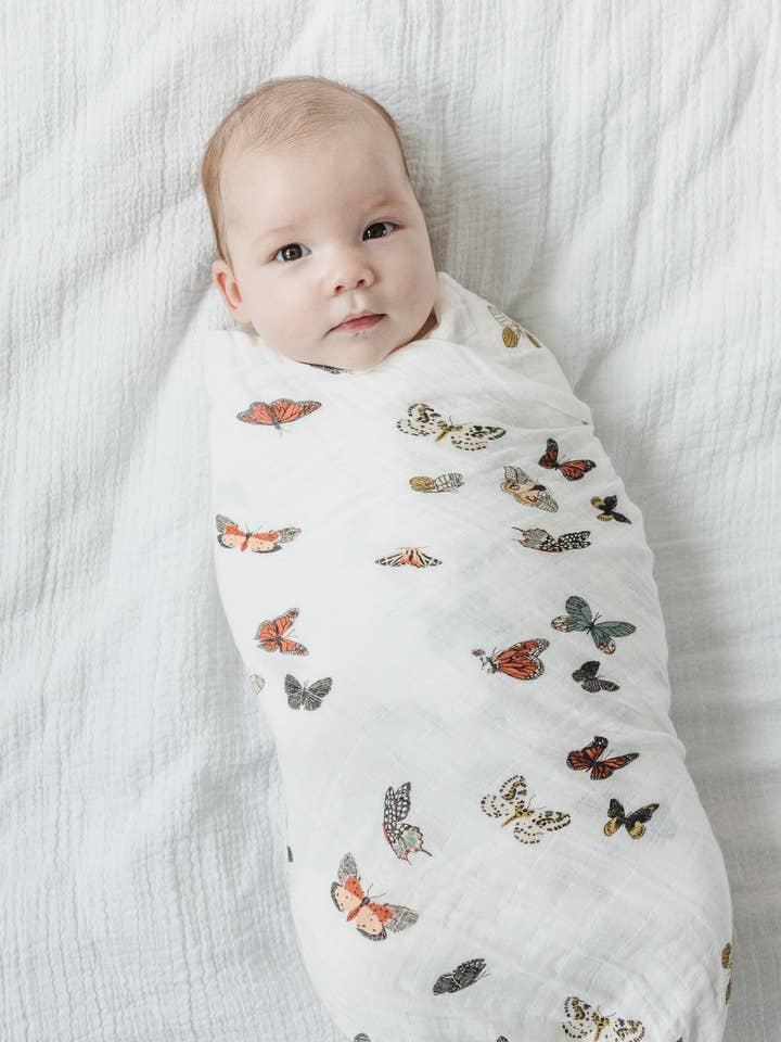 Clementine Kids - Wholesale Swaddle - Baby - Butterfly Migration Swaddle1