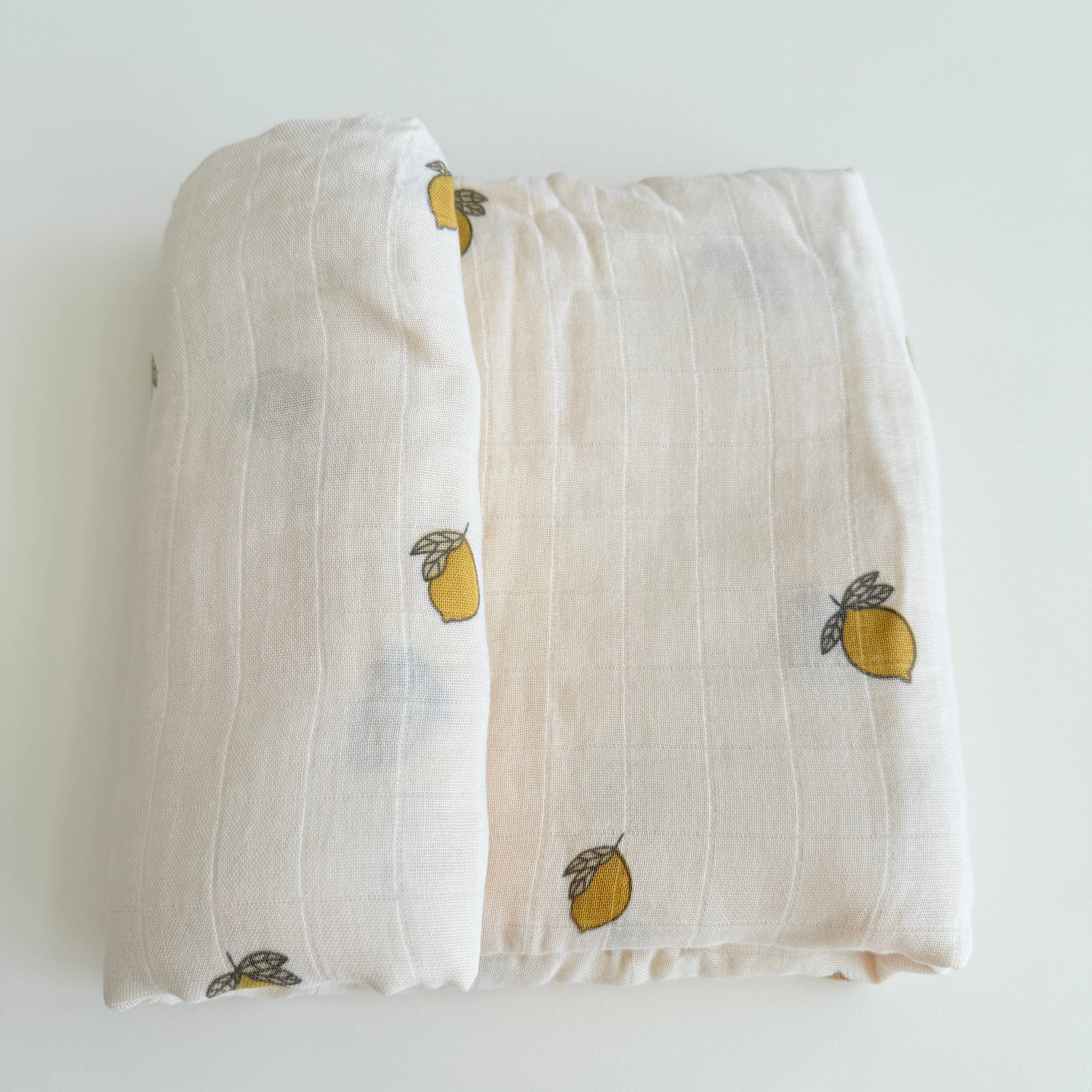 Ali+Oli - Wholesale Swaddle - Baby - Bamboo Muslin Swaddle Baby Blanket (Lemons)4