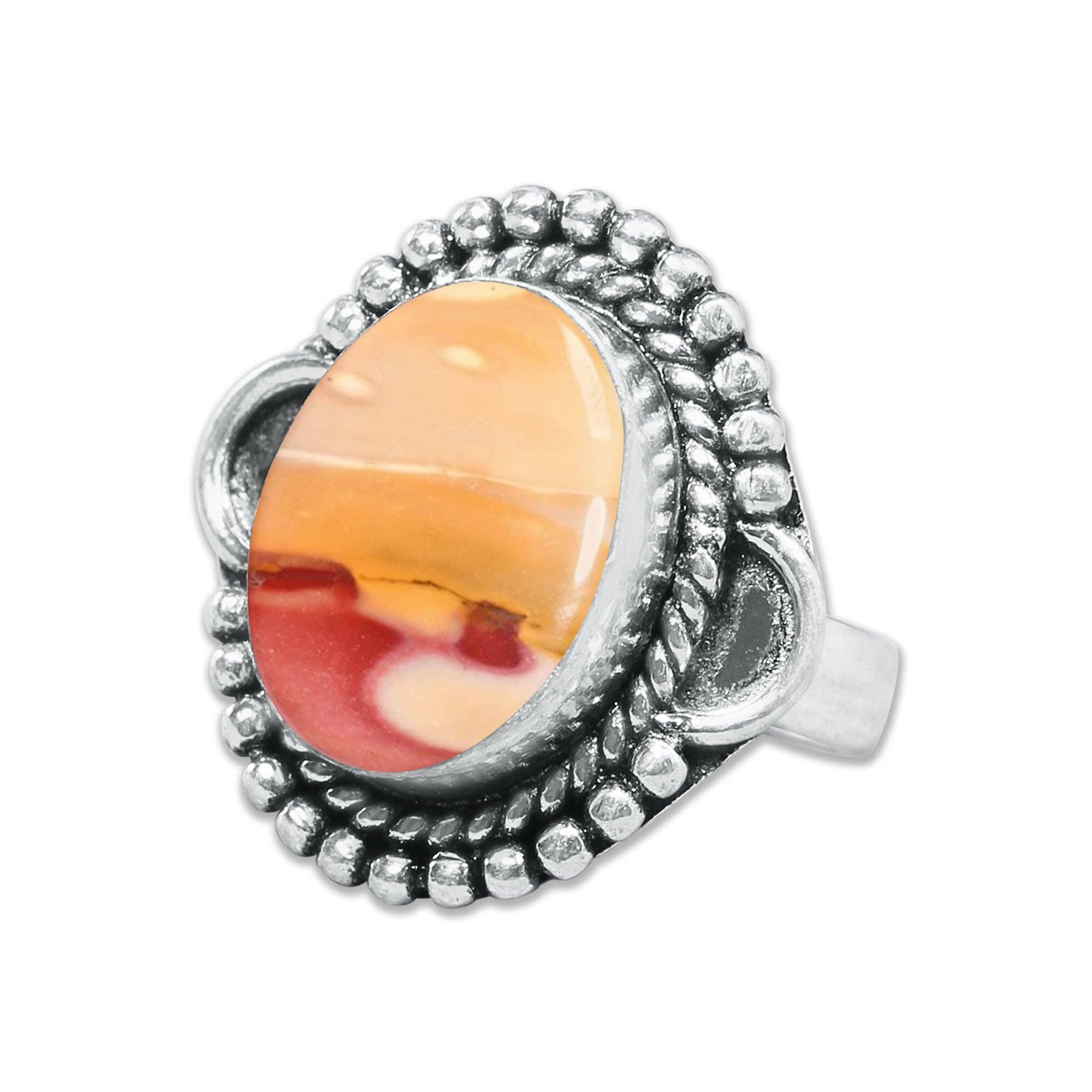 Handmade Jewels - Wholesale Cocktail/Statement Ring - Mookaite Jasper Rings – Handmade, Silver-Plated, Bold Earth Tones (Made to Order)20
