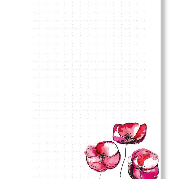 Blocco note con graziosi papaveri per la vendita all'ingrosso da parte di papier ananas