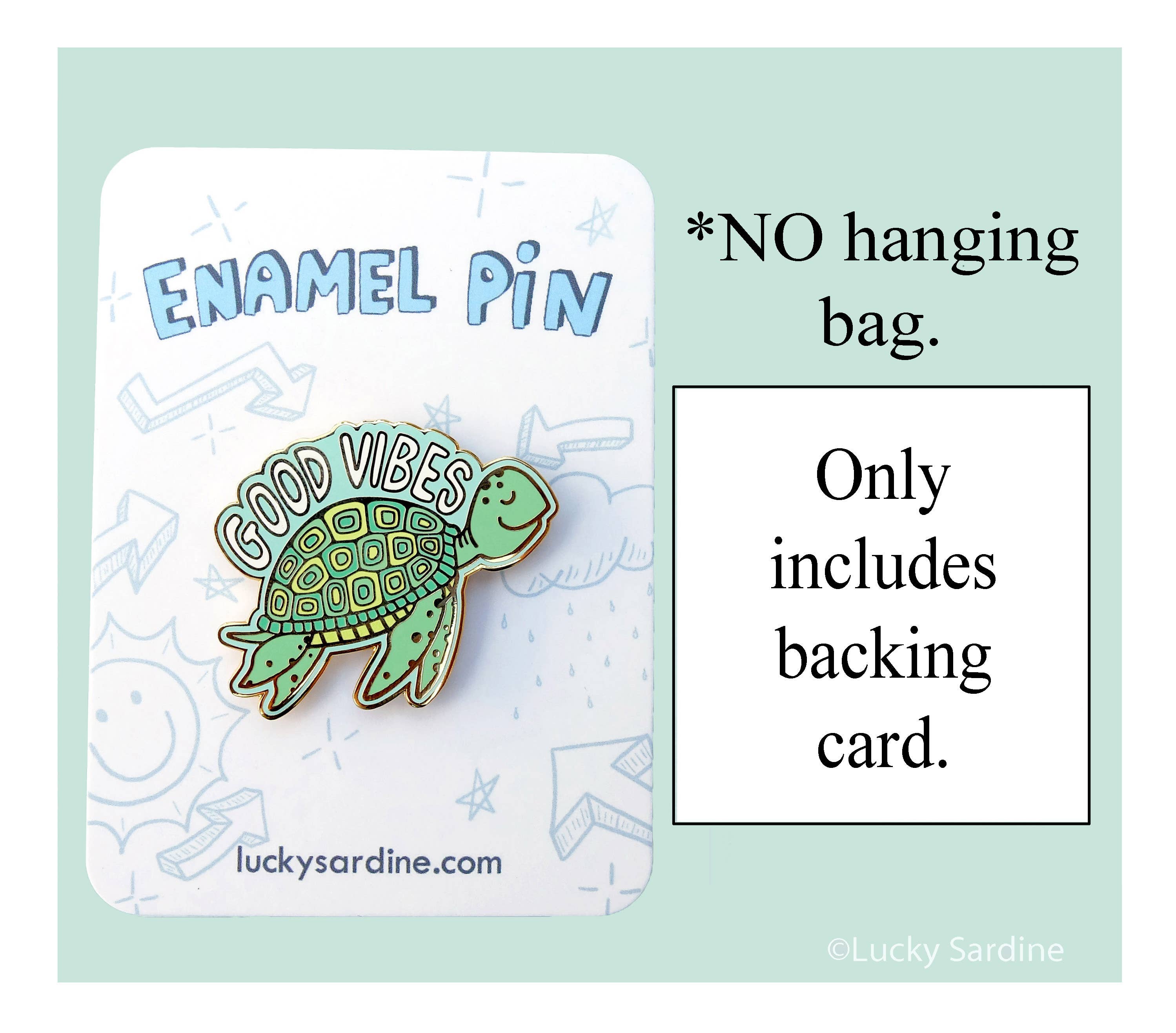Lucky Sardine - Wholesale Lapel Pin/Button - Sea Turtle, Good Vibes, Marine Ocean Life, Hard Enamel Pin5