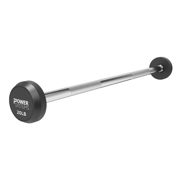 Pro Style Rubber Fixed Straight Barbell w/Ergonomic Handle for wholesale by Power Systems