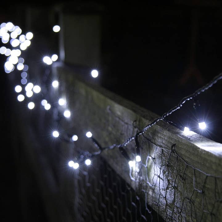 200 LED Solar Green Cable Solar String Lights - White for wholesale on Faire2