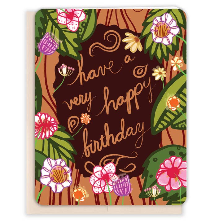 Paper Loop | Hand-Painted Greeting Cards - Wholesale Birthday Card - Woodland Tree Trunk Birthday Card