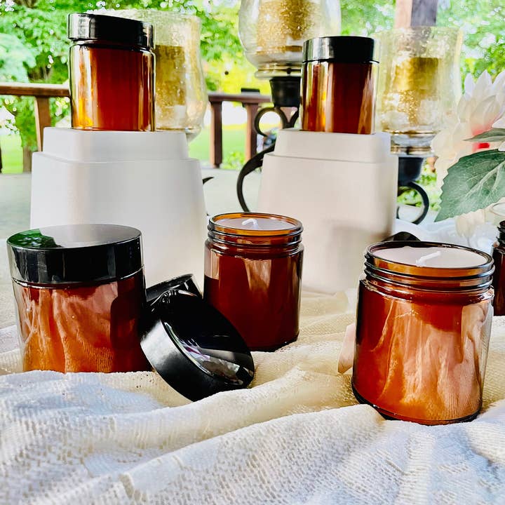 LuvinbyJessica.etsy.com - Venta al por mayor Velas en tarros - Velas personalizadas, velas perfumadas, tarros de vidrio ámbar8