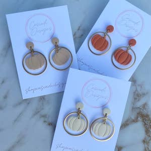 Style & Co Orange Spice Resin Drop Hook Earrings New