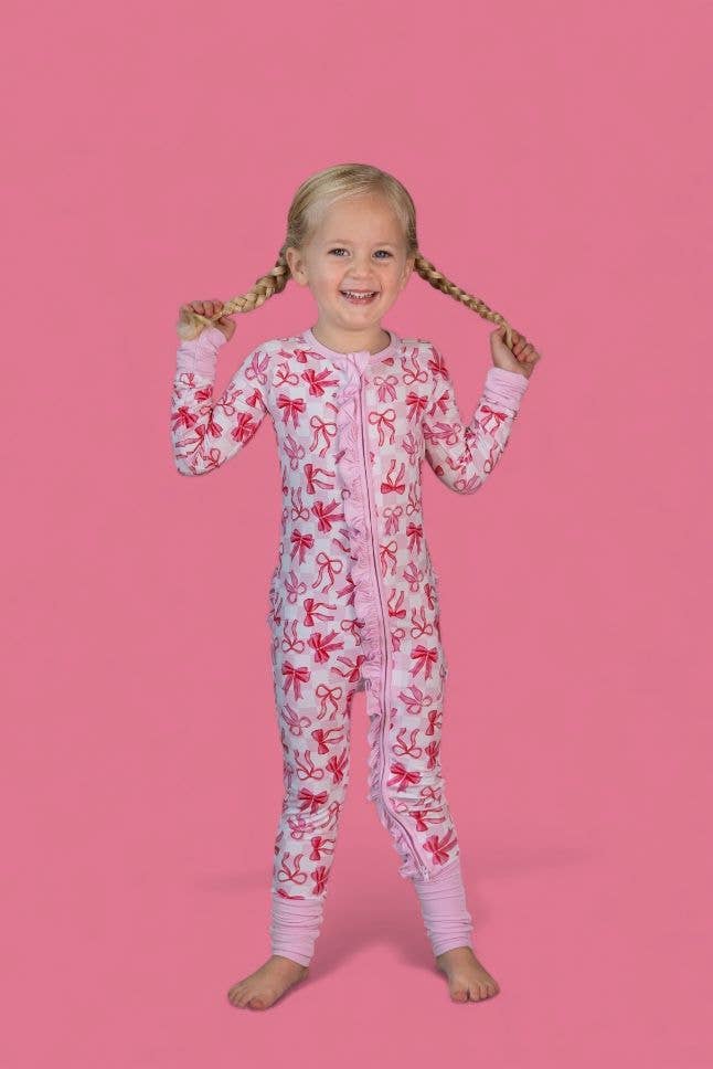 Dream Big Little Co. - Wholesale Jumpsuit - Baby - BOW CHECKERED CHARM DREAM RUFFLE ROMPER0
