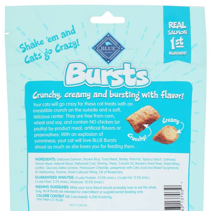 BLUE BUFFALO TREATS BURST CATS SEAFOOD - Case of 6 for wholesale by Everyday Supply Co