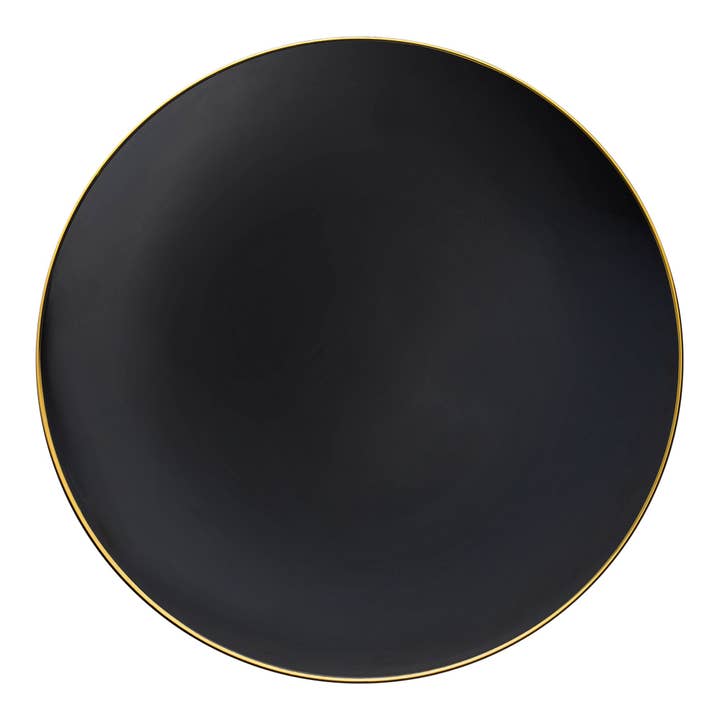 Smarty had a Party - Wholesale Salad plate - 7.5" Black w/ Gold Rim Organic Plastic Salad Plates -120 pcs1