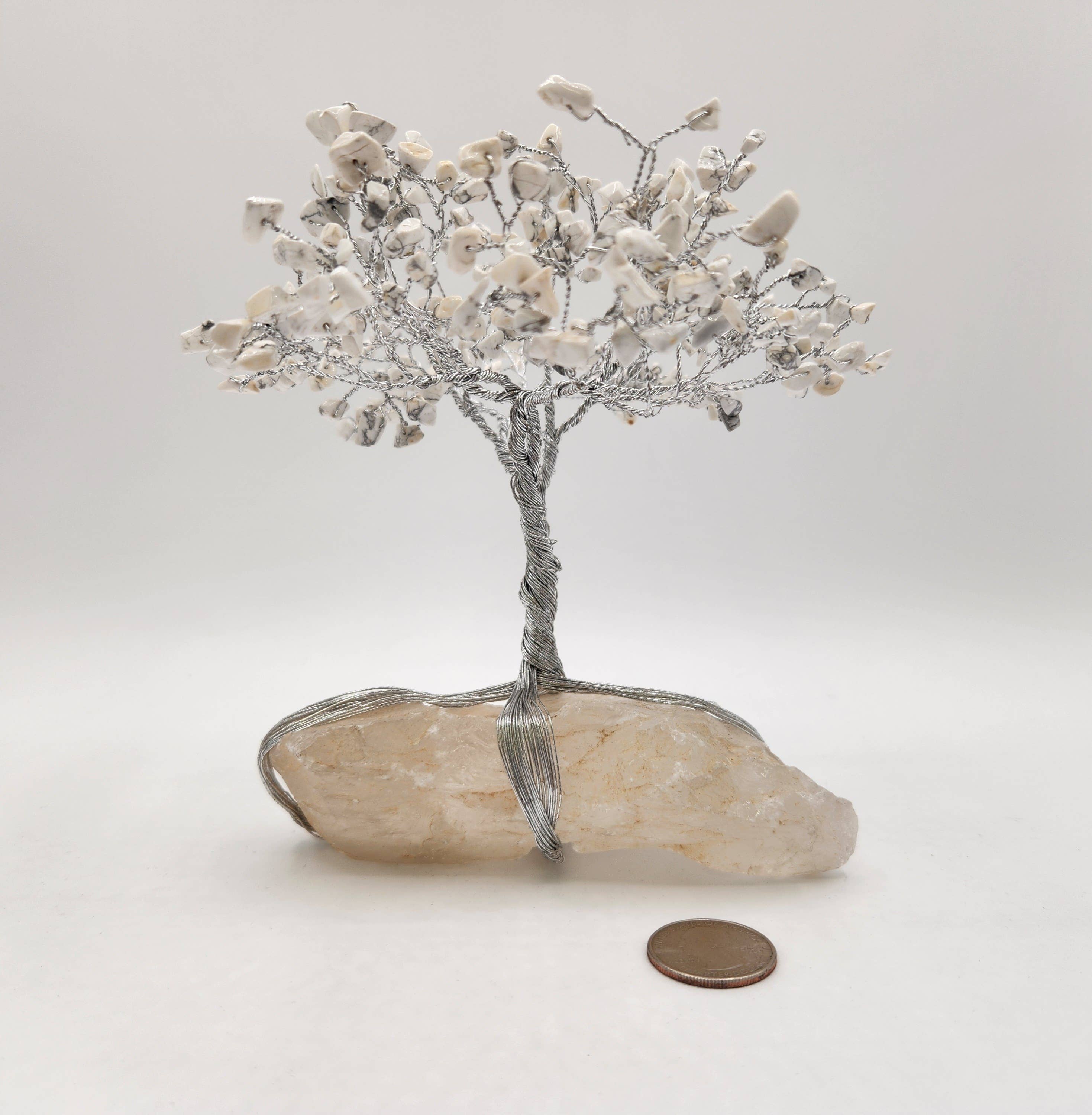 Meraki Gemstones - Wholesale Spiritual Stone/Crystal - Gemstone Tree-White Howlite with Clear Quartz w/Silver Wire4