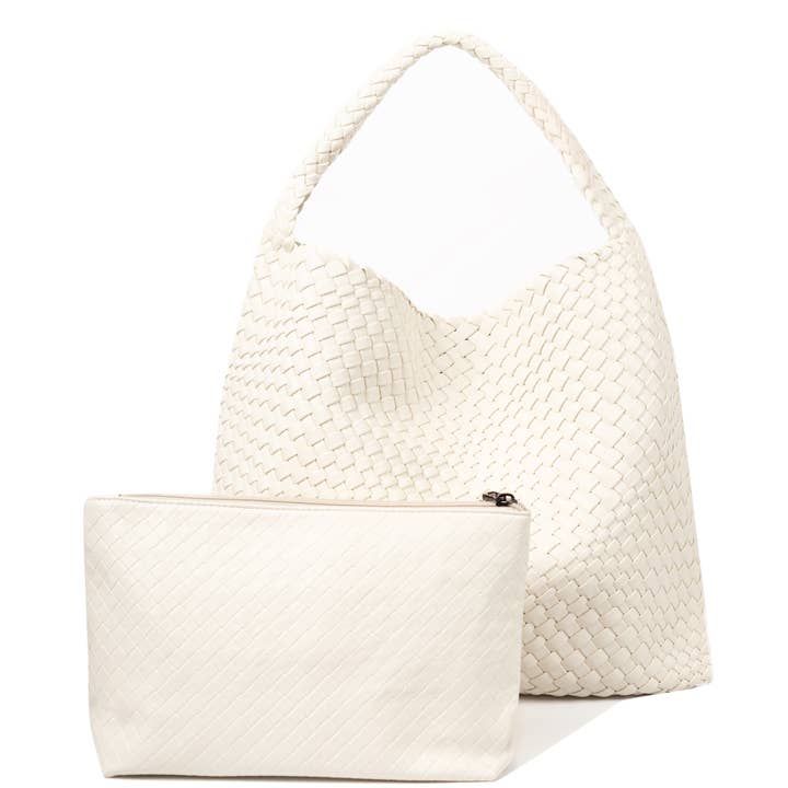 PEACH ACCESSORIES - Wholesale Top Handle Bag - Women's - Weave Two in One Handbags B1683