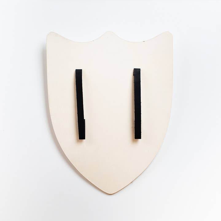 KALID MEDIEVAL - Wholesale Wood Toy - Kids - SHIELD HISTORIK L WHITE WITH SAINT GEORGE CROSS - ST584