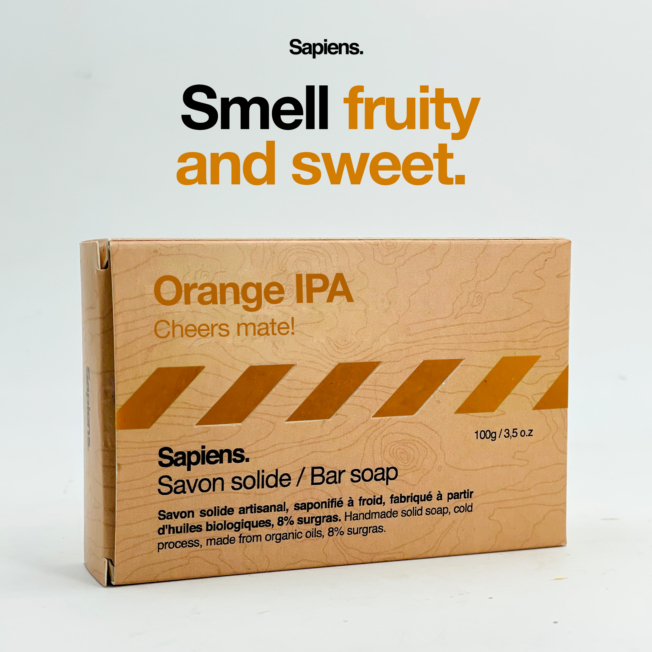 Sapiens. - Wholesale Bar Soap - Men's - Solid soap for men 100g - Orange IPA1