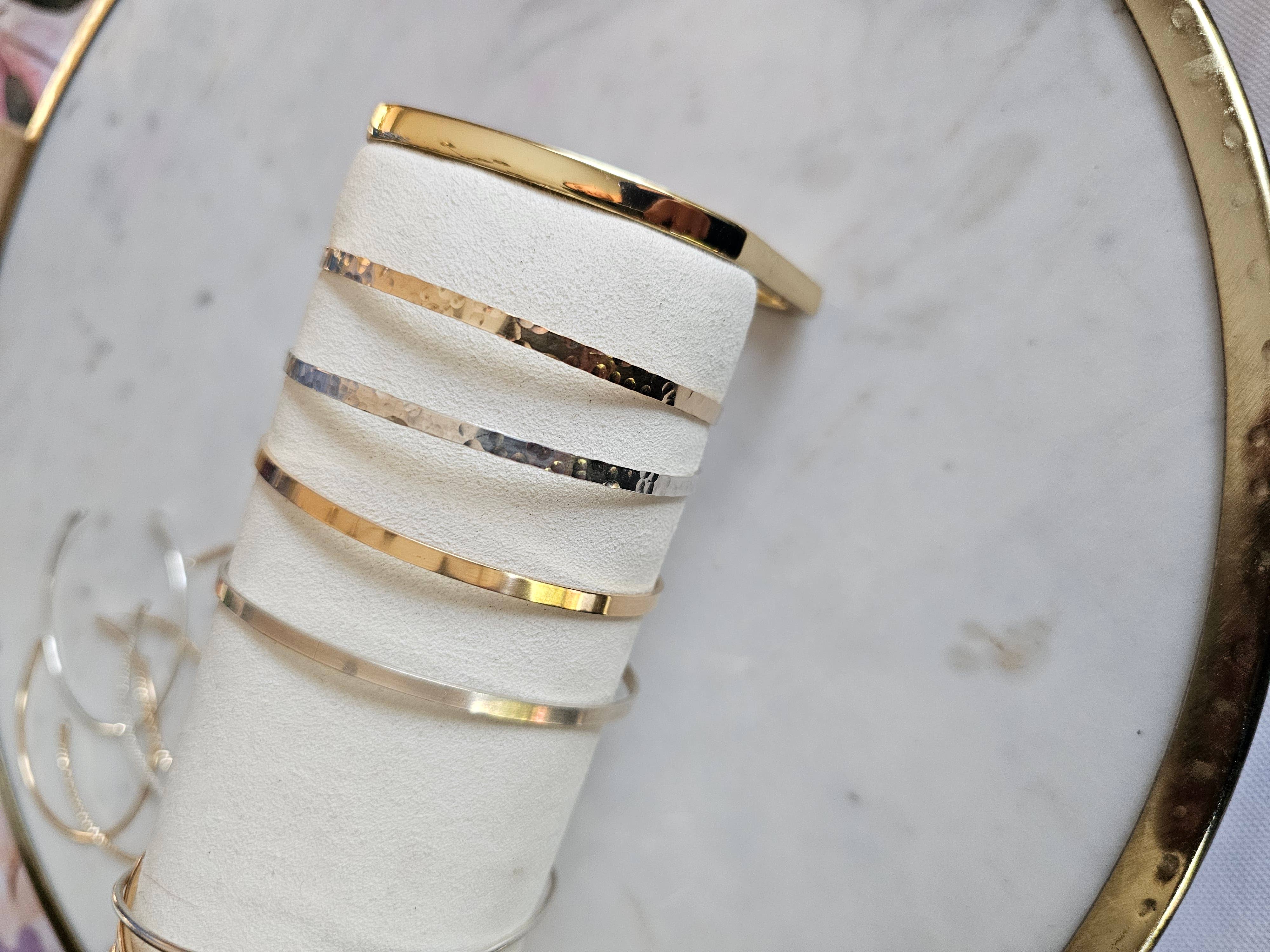 Half Moon Jewelry Designs - Wholesale Bangle Bracelet - Permanent bangle (Wide Hammered Cuff), Bangle blank PJ4