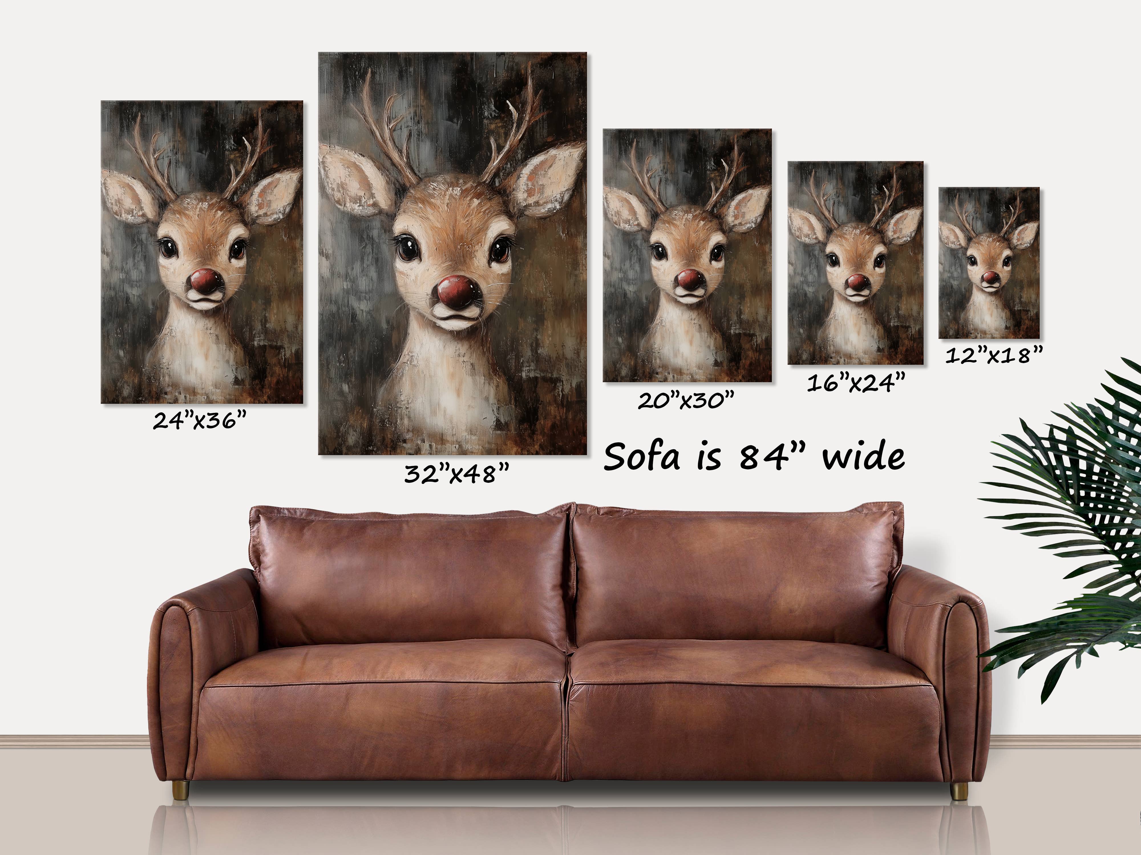 Olive Branch Farmhouse - Wholesale Canvas Art - Rustic Red-nosed Reindeer Christmas 2025 Rudolph Canvas Art0