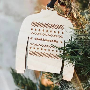 Christmas Fair Isle Sweater City Ornament for wholesale by Grainwell