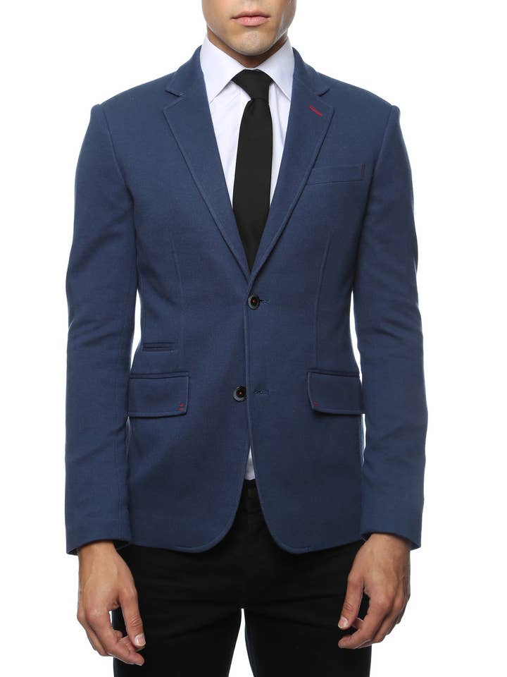 Daytona Navy Blue Stretch Slim Fit Blazer for wholesale by Ferrecci