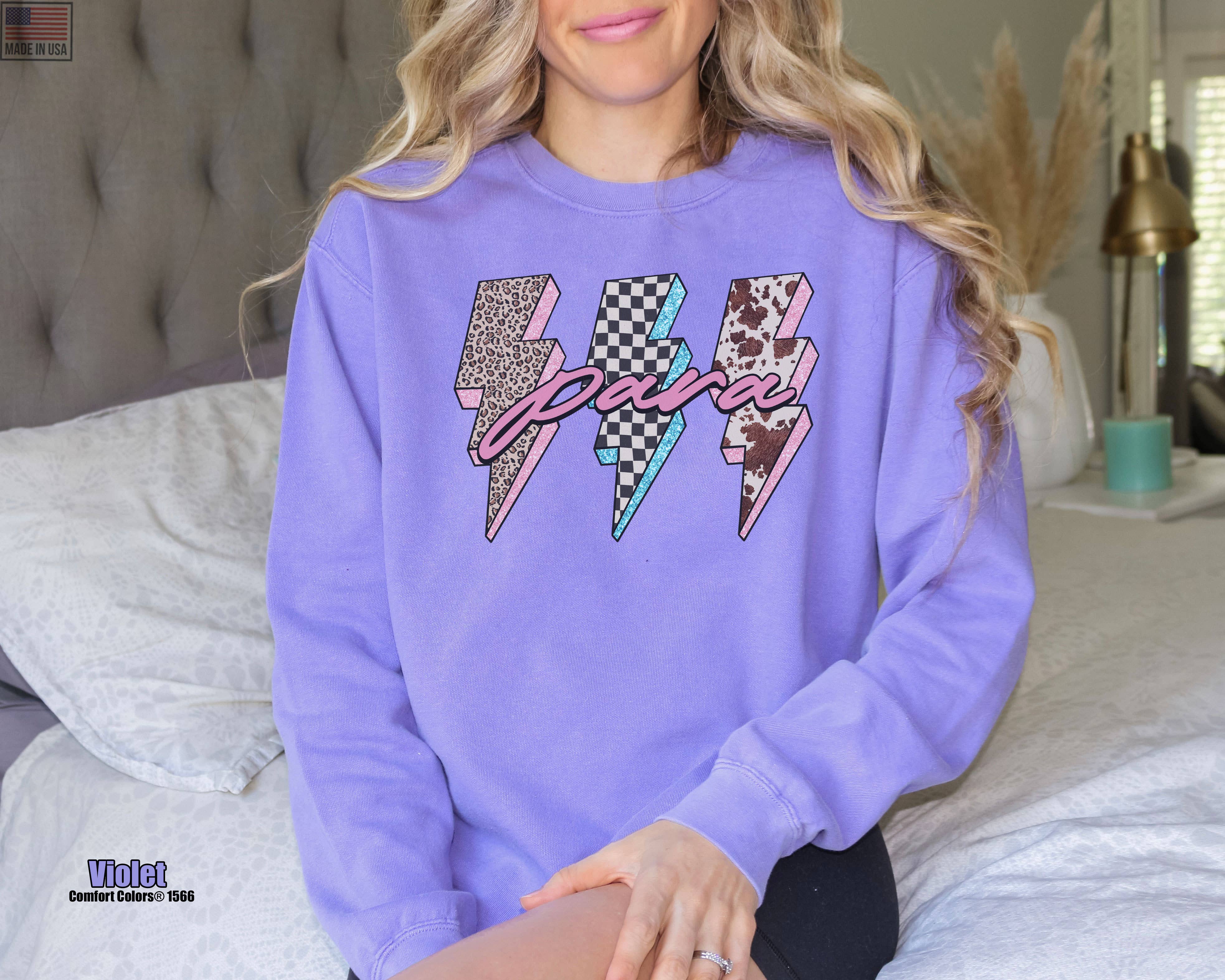 Glaime – T-shirt gráfica - Mulher por atacado – Comfort Colors Para Lightning Bolt Shirt, Educação Especial5