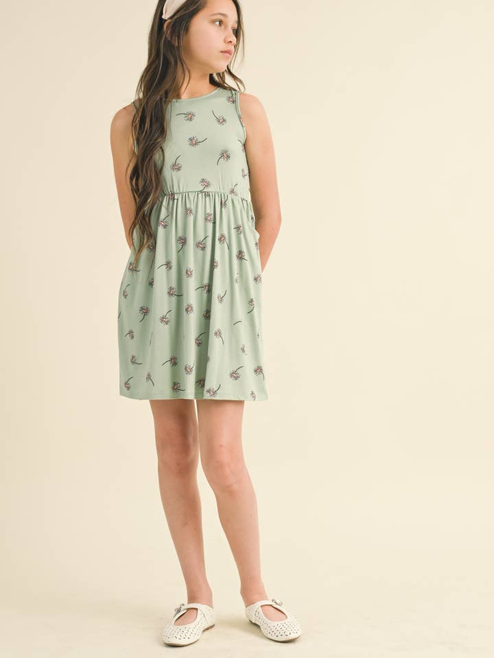 BARN BLOMMIG ÄRMLÖS SLIPSTICKAD KLÄNNING KD596SS (7-12) för wholesale av heart and arrow