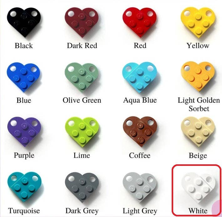 Nans Tees - Vente Porte-clés – unisexe - Ensemble de porte-clés LEGO Bricks en forme de cœur assorti5