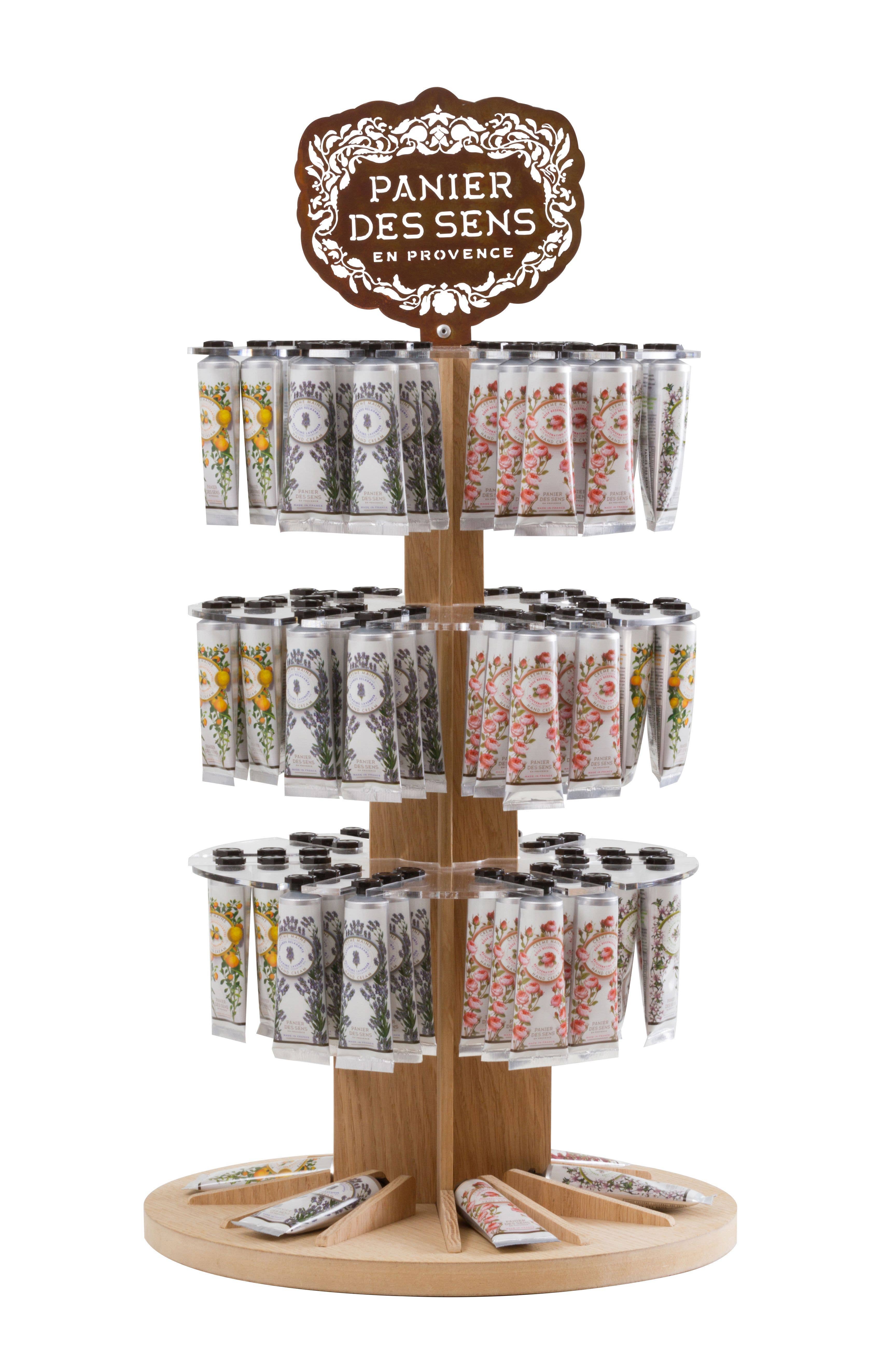 Panier Des Sens – Großhandel Handcreme/-lotion – Drehdisplay für Handcremes 30 ml – leer verkauft