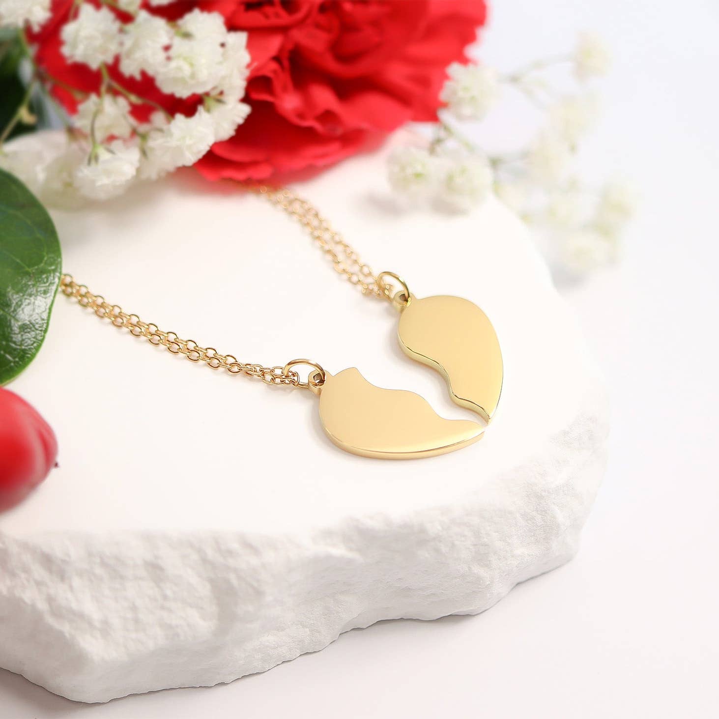 WJW - Wholesale Jewelry Set - Engravable Break Apart Heart Necklace Set4