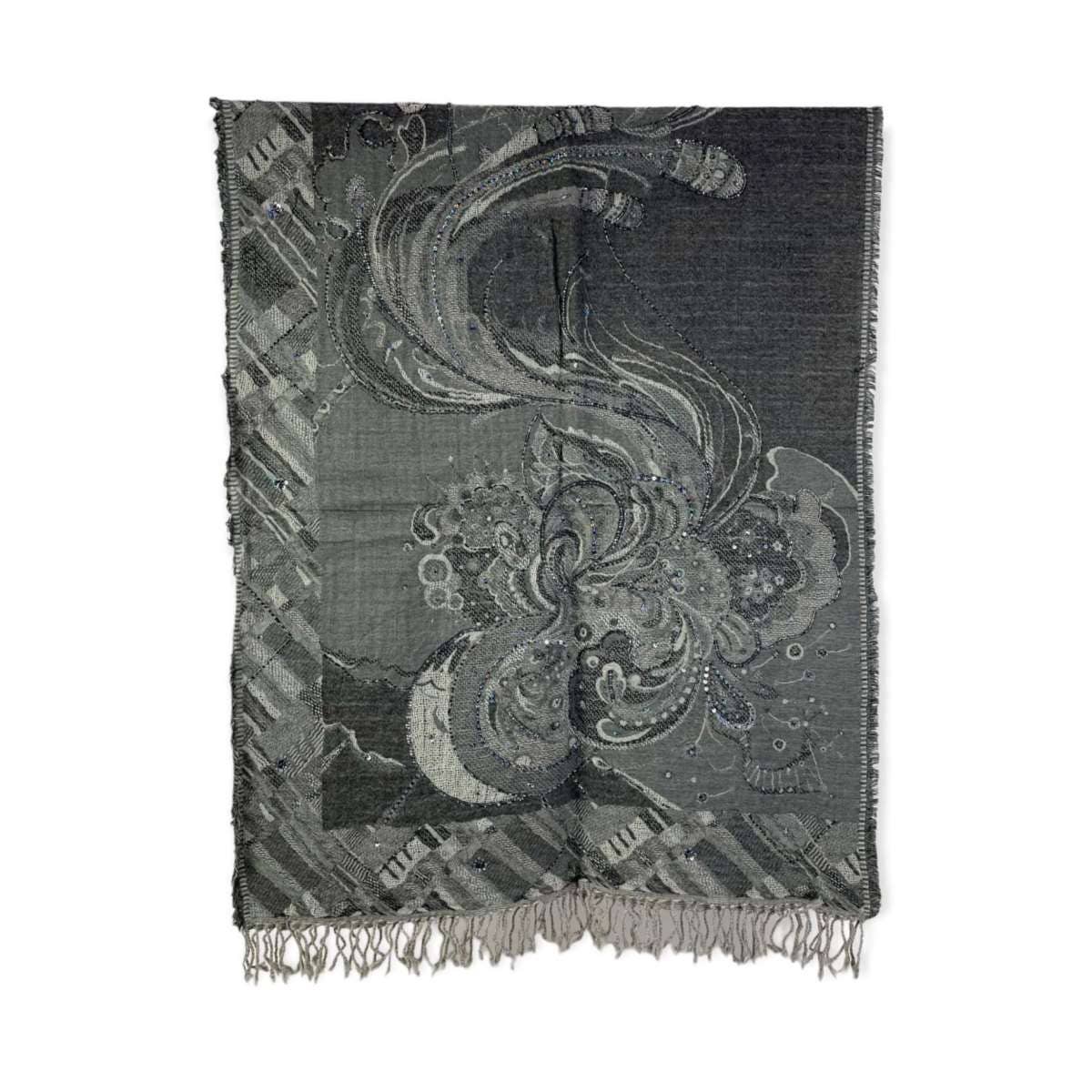 Chenson & Gorett – Cachecol - Mulher por atacado – Lenço Étnico Indiano de Lã com Paetês e Bordados3