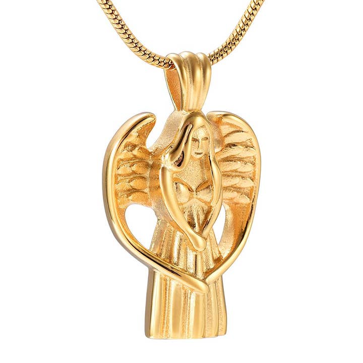 Collier d'urne d'incinération d'ange avec ailes pour la vente par Cherished Emblems