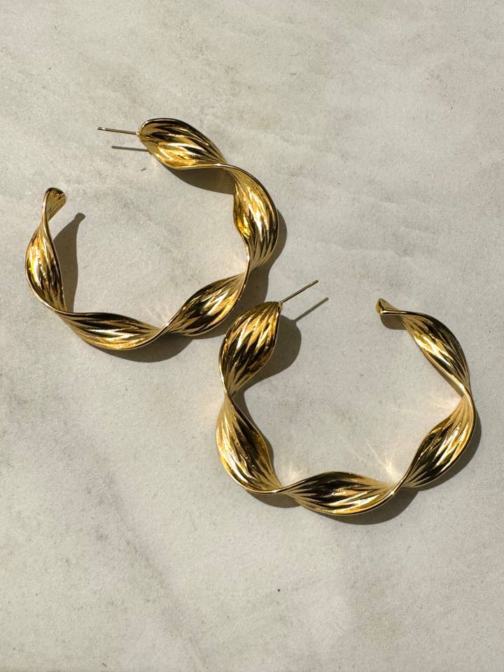 Willie Stainless Steel XL Hoop Earrings for wholesale by Cassette Barcelona