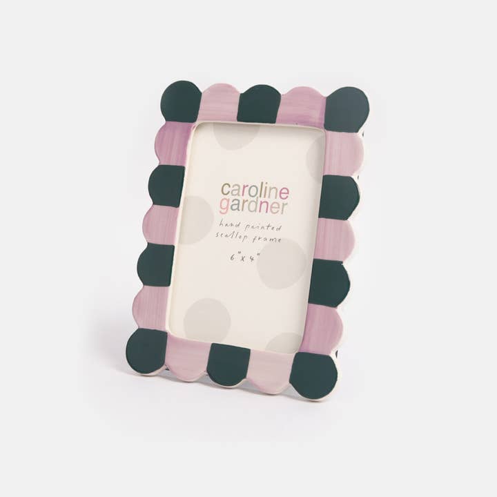 Lilac/Teal Scallop Edge 4x6" Photo Frame for wholesale by Caroline Gardner